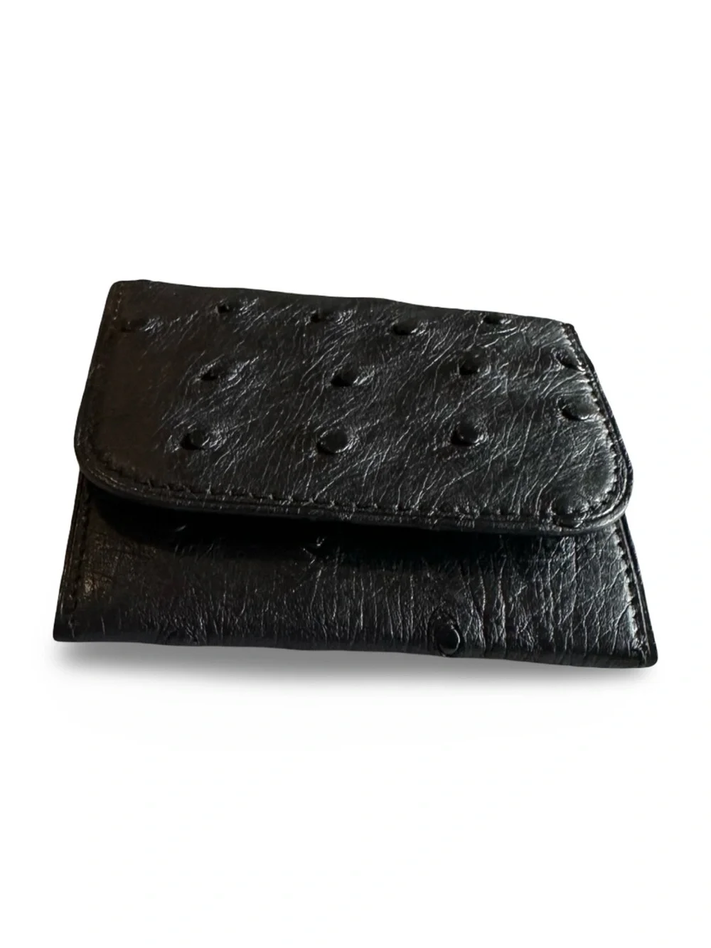 Ostrich NWT leather Mini Wallet Coins/Cash Unisex